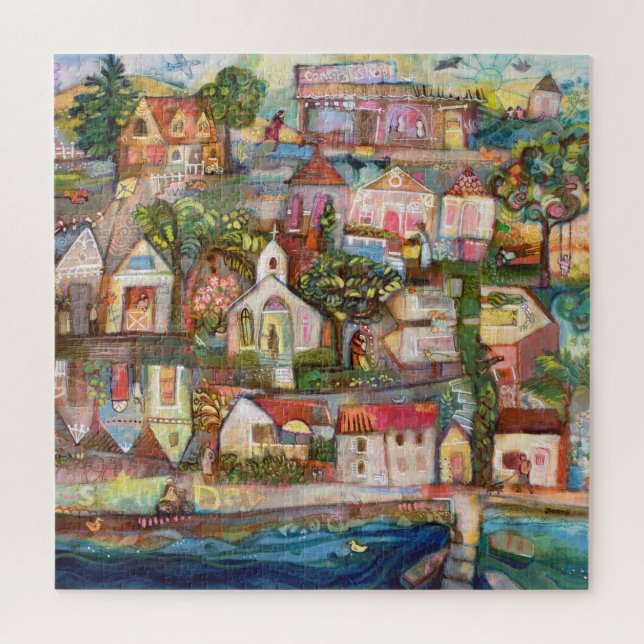 Little town on a Saturday Puzzle (Vertical)