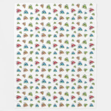 Little Tractors Fleece Blanket, White