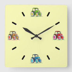 Little Tractors, Lemon Acrylic Wall Clock