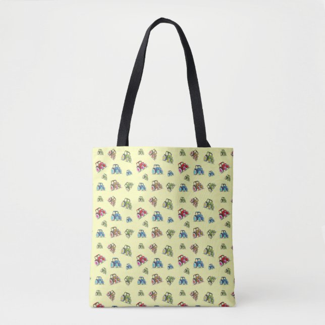 Little Tractors Tote Bag, Lemon Bag (Front)