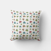 Little Tractors, White, Cushion