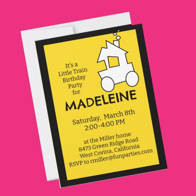 Little Train Birthday Party Invitation (Train Party invite Cover)