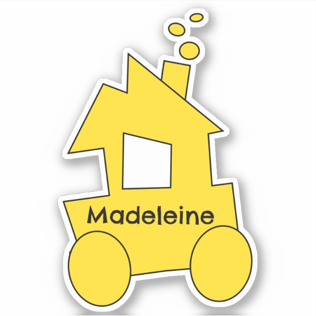 Little Train Birthday Party Sticker (Front)