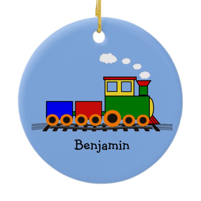 Little Train Design Ceramic Ornament