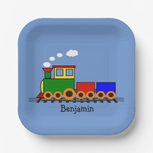 Little Train Design Paper Plate (Front)