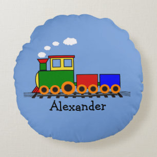 Little Train Design Round Pillow