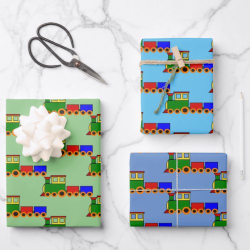 Little Train Design Wrapping Paper Sheets