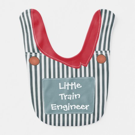 Little Train Engineer Overalls Baby Bib