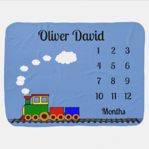 Little Train Monthly Milestone Blanket