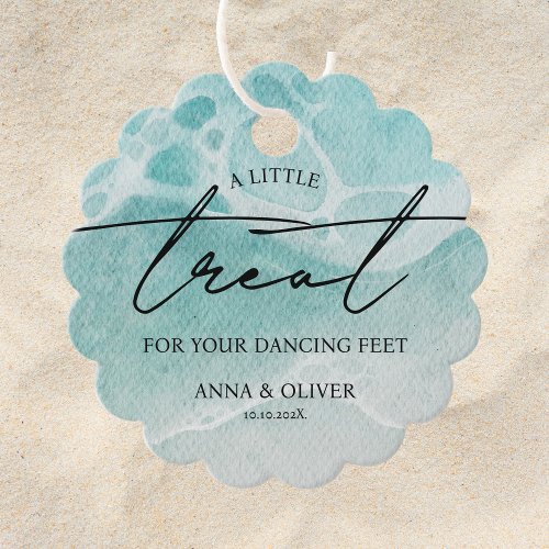 Little Treat for your Dancing Feet Beach Wedding Favor Tags