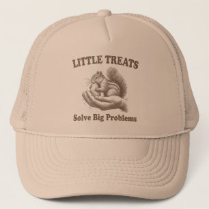 Little Treats Solve Big Problems Squirrel Funny Trucker Hat