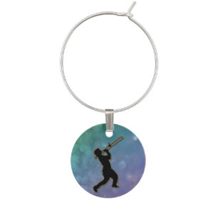 Little Trombone Guy Jazz Player Wine Charm