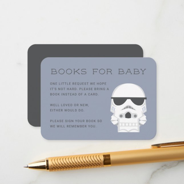 Little Trooper Baby Shower - Books for Baby Enclosure Card (Front/Back In Situ)