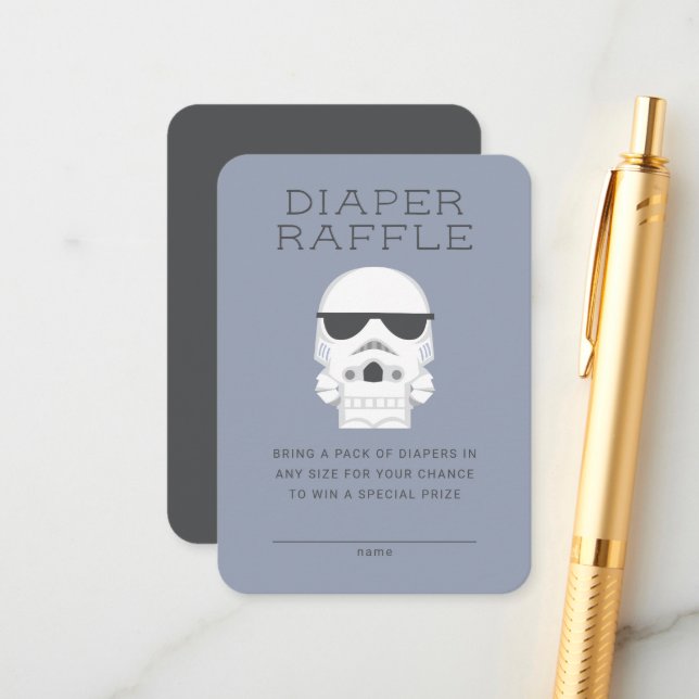Little Trooper Baby Shower - Diaper Raffle Enclosure Card (Front/Back In Situ)