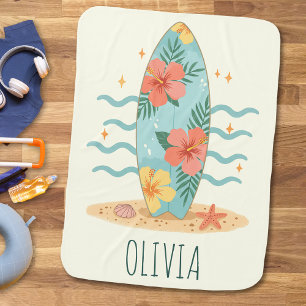 Little Tropical Surfer – Hibiscus Dreams Baby Blanket