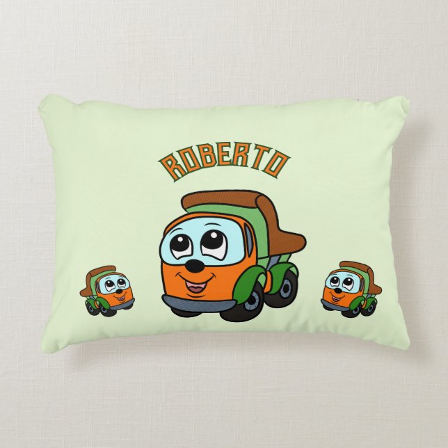 Little  trucks accent pillow (Front)