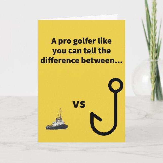 Little Tug vs Big Hook Golf Card (Front)