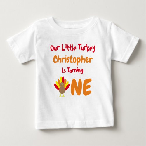 Little Turkey 1st Birthday Baby T_Shirt