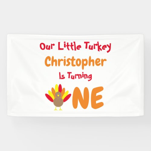 Little Turkey 1st Birthday Banner