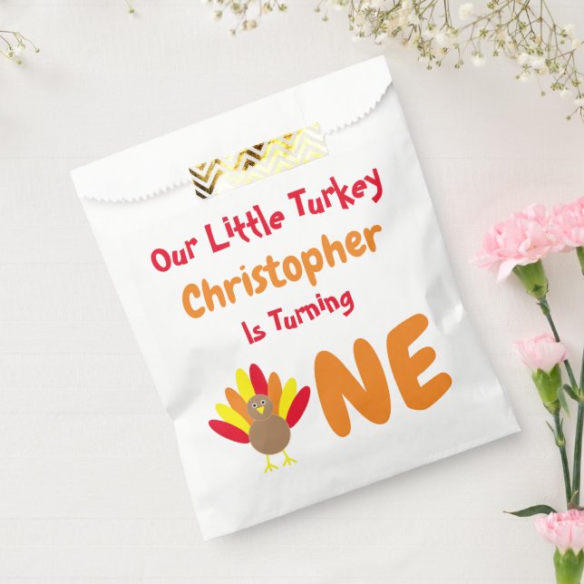 Little Turkey 1st Birthday Favor Bag (Sealed)