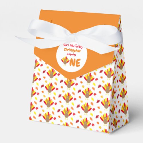 Little Turkey 1st Birthday Favor Boxes