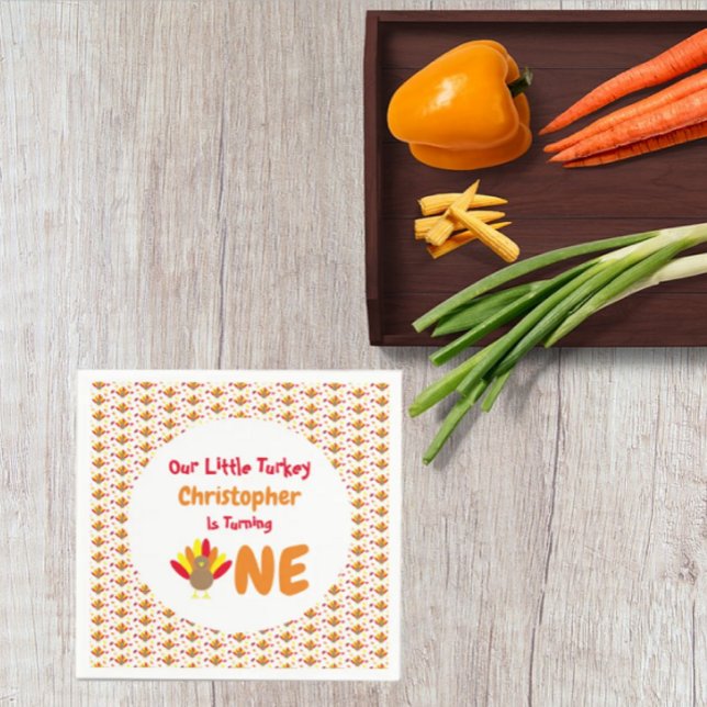 Little Turkey 1st Birthday Napkins (Creator Uploaded)