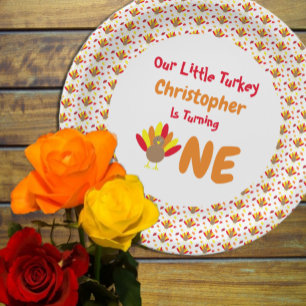 Little Turkey 1st Birthday Paper Plates