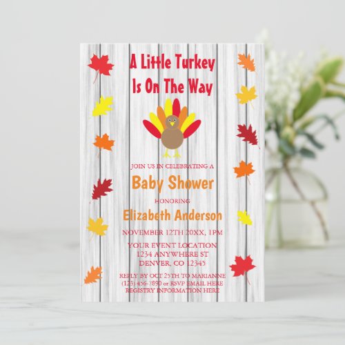 Little Turkey Baby Shower Invitation