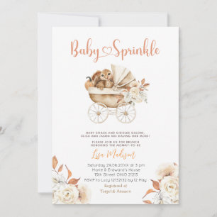 Little Turkey Baby Sprinkle Fall Thanksgiving  Invitation