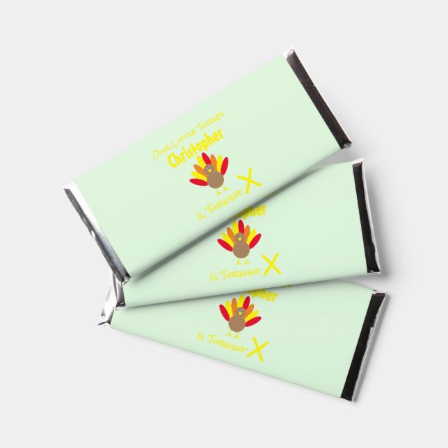 Little Turkey Birthday Hershey Bar Favors (Front)