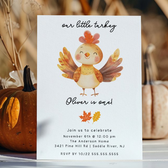 Little Turkey Birthday Invitation (Creator Uploaded)