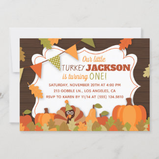 Little Turkey Birthday Party Invitation