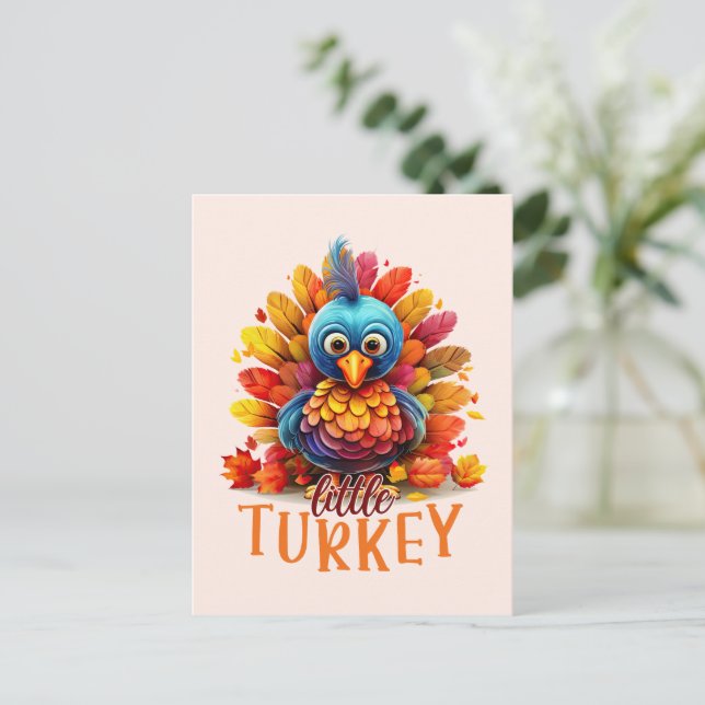 Little Turkey – Cute Colorful Cartoon Style Postcard (Standing Front)