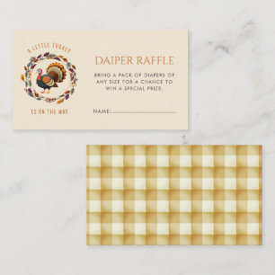 Little Turkey Diaper Raffle Fall Baby Shower Enclosure Card