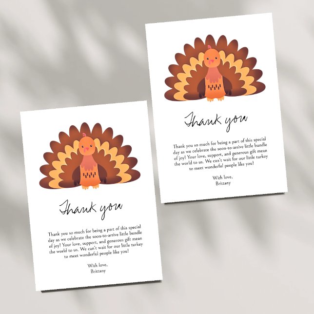 Little Turkey Fall Baby Shower Thank You Card (Creator Uploaded)