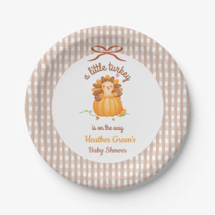 Little Turkey Is On The Way Baby Shower Paper Plates