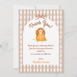 Little Turkey Is On The Way Baby Shower Thank You Card