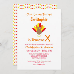Little Turkey Kids Birthday Invitation