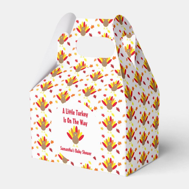 Little Turkey On The Way Favor Boxes (Front Side)