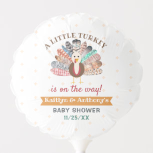 Little Turkey On The Way! Thanksgiving Baby Shower Balloon