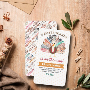 Little Turkey On The Way! Thanksgiving Baby Shower Enclosure Card