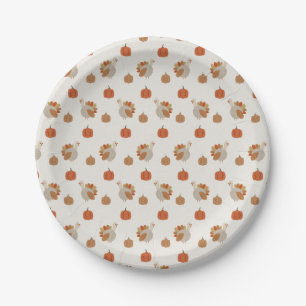 Little Turkey Paper Plates - Thanksgiving Decor