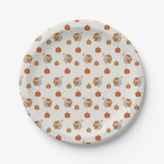 Little Turkey Paper Plates - Thanksgiving Decor