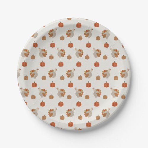 Little Turkey Paper Plates - Thanksgiving Decor