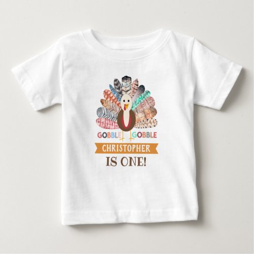 Little Turkey Thanksgiving Any Age Birthday Baby T_Shirt