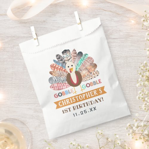 Little Turkey Thanksgiving Any Age Birthday Party Favor Bag