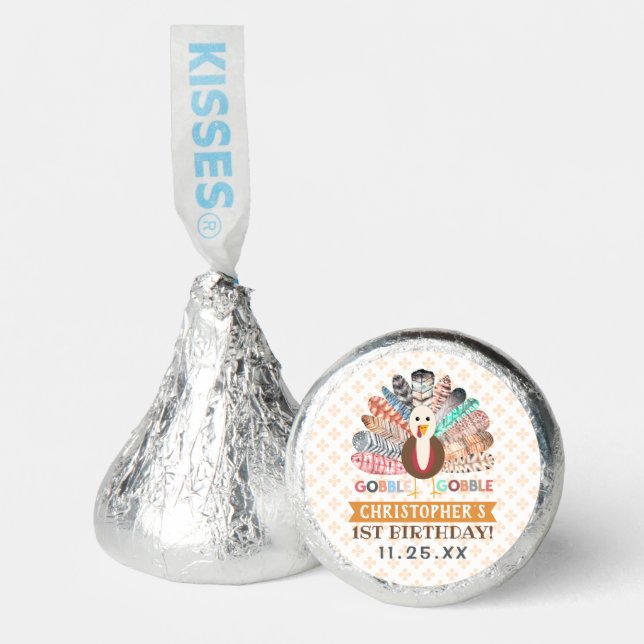 Little Turkey Thanksgiving Any Age Birthday Party Hershey®'s Kisses® (Front)