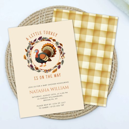 Little Turkey Thanksgiving Fall Baby Shower Invitation