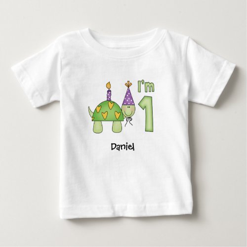 Little Turtle 1st Birthday Baby T_Shirt