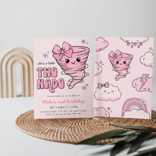 Little Twonado Pink Tornado 2nd Birthday Invitation